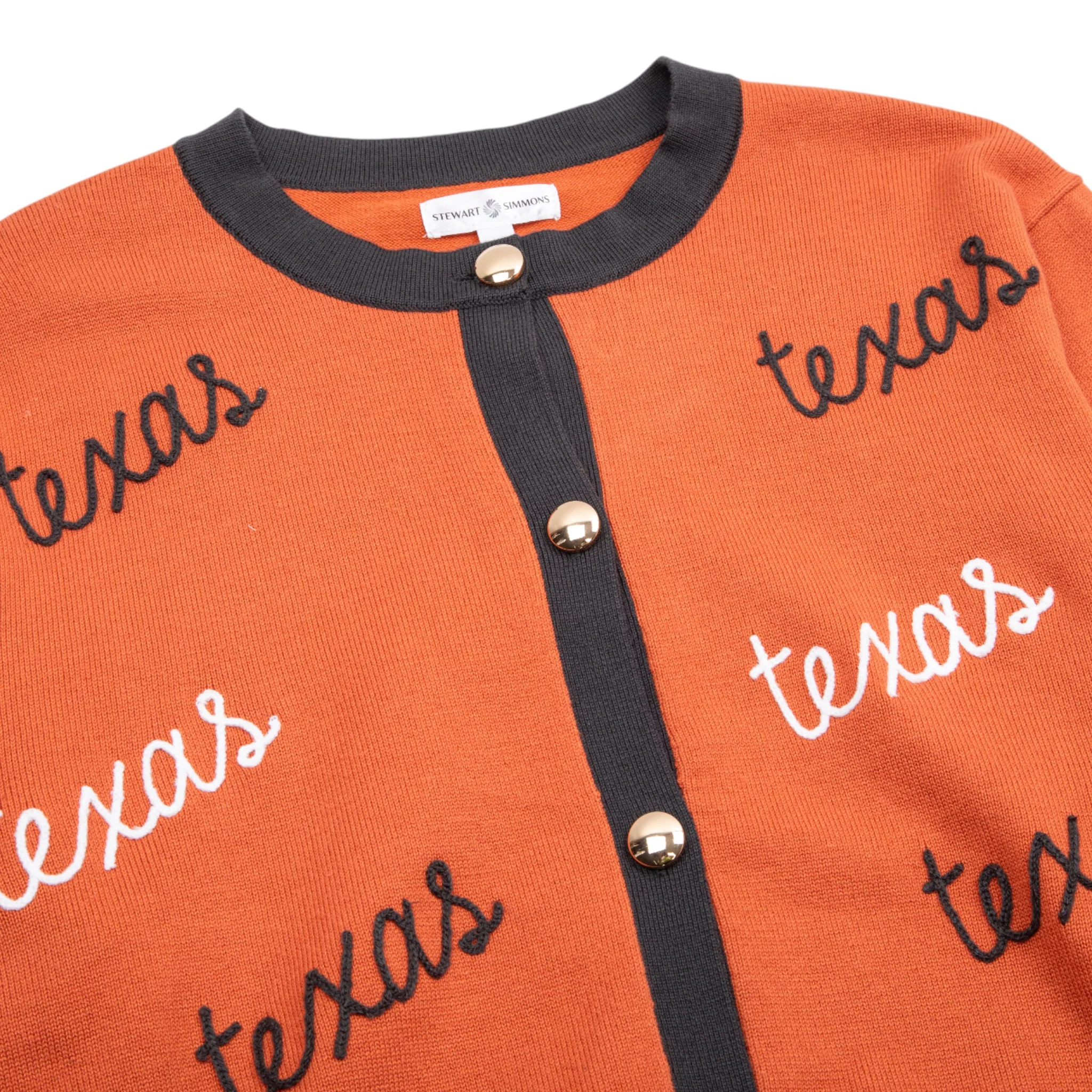 Stewart Simmons Texas Longhorns Angled Rope Embroidery Cardigan - Image 3